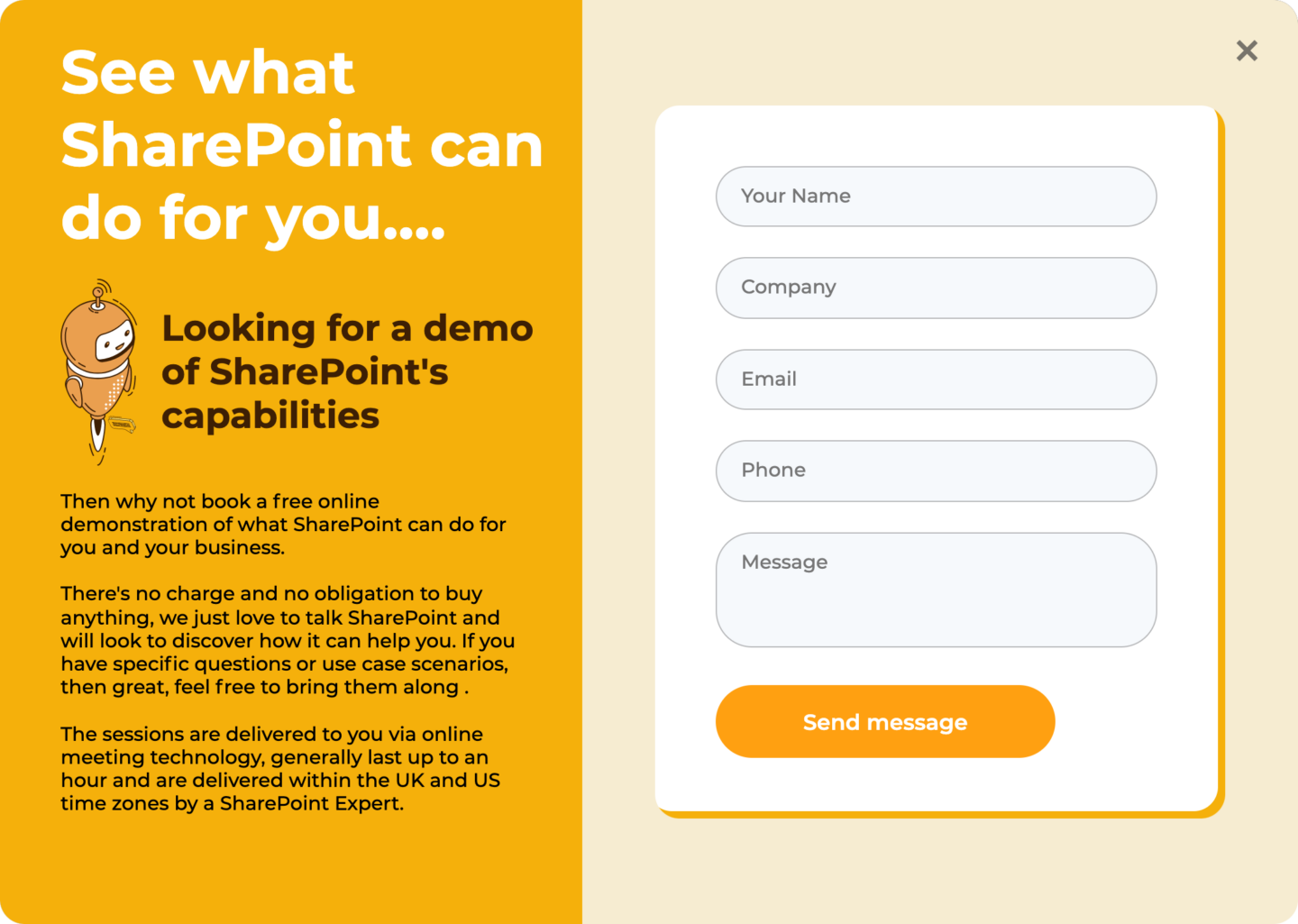 CoreShare: Book a Demo Popup